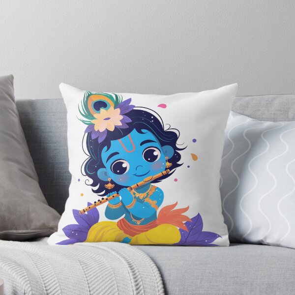 Item preview, Baby Krishna with Flute | Cute Hindu God Art for Kids & Nursery Decor designed and sold by Asapusri.