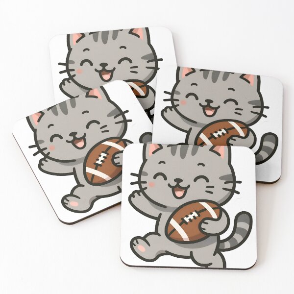 Item preview, Cute Kawaii Cat Playing Football  designed and sold by HobsS.