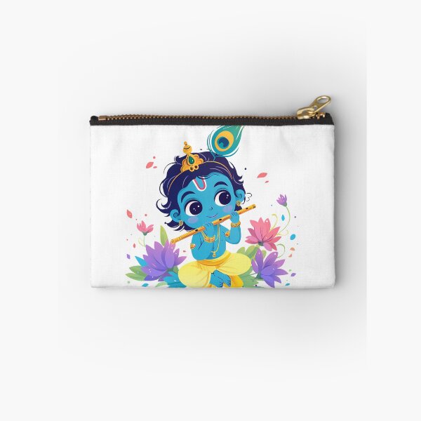 Item preview, Little Krishna on Flowers Playing Flute | Cute Baby Krishna Art for Kids & Decor designed and sold by Asapusri.