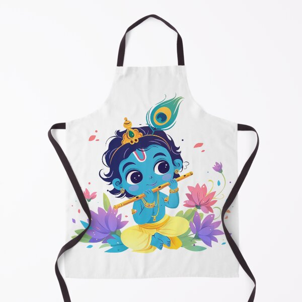 Item preview, Little Krishna on Flowers Playing Flute | Cute Baby Krishna Art for Kids & Decor designed and sold by Asapusri.