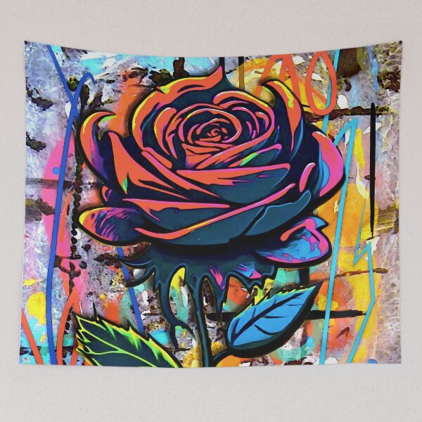 Aperçu de l'œuvre Graffiti Rose créée et vendue par ViaARTfactory.