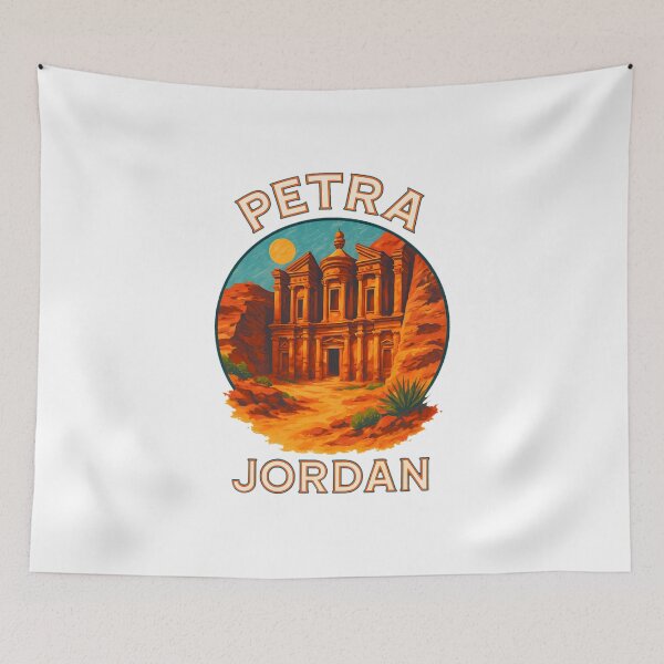 Item preview, Petra Jordan Travel Art – Ancient Rose City Illustration designed and sold by inkNext.