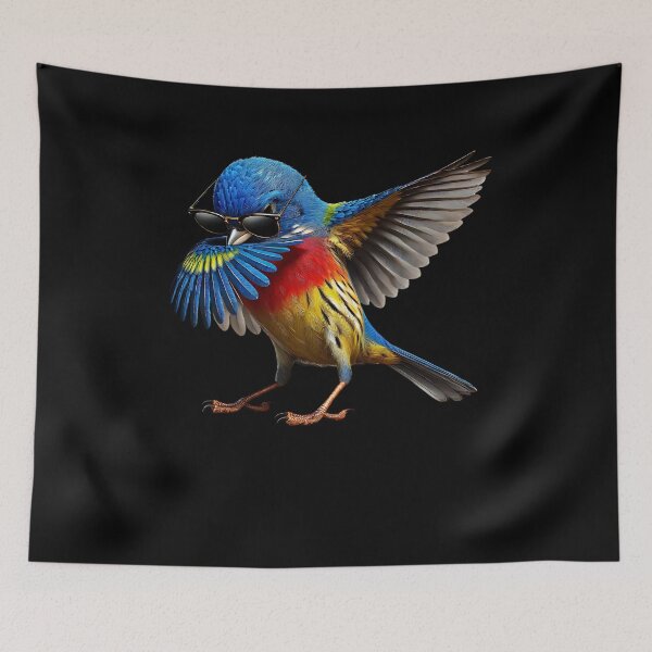 Item preview, Dabbing Painted Bunting Bird Watcher Lover Birding designed and sold by Kimberley King Art  King Art.
