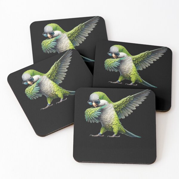 Item preview, Dabbing Quaker Parrot Green Monk Parakeet Lover Birding designed and sold by Kimberley King Art  King Art.