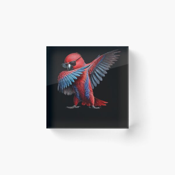 Item preview, Dabbing Red Eclectus Parrot Lover Birding designed and sold by Kimberley King Art  King Art.