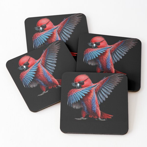 Item preview, Dabbing Red Eclectus Parrot Lover Birding designed and sold by Kimberley King Art  King Art.