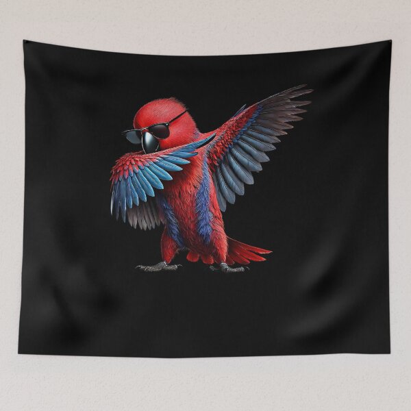 Item preview, Dabbing Red Eclectus Parrot Lover Birding designed and sold by Kimberley King Art  King Art.