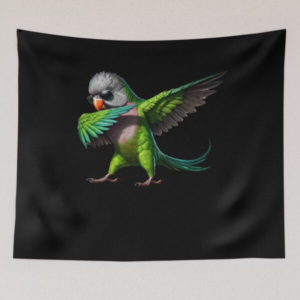 Item preview, Dabbing Red-breasted Parakeet Parrot Lover Birding designed and sold by Kimberley King Art  King Art.