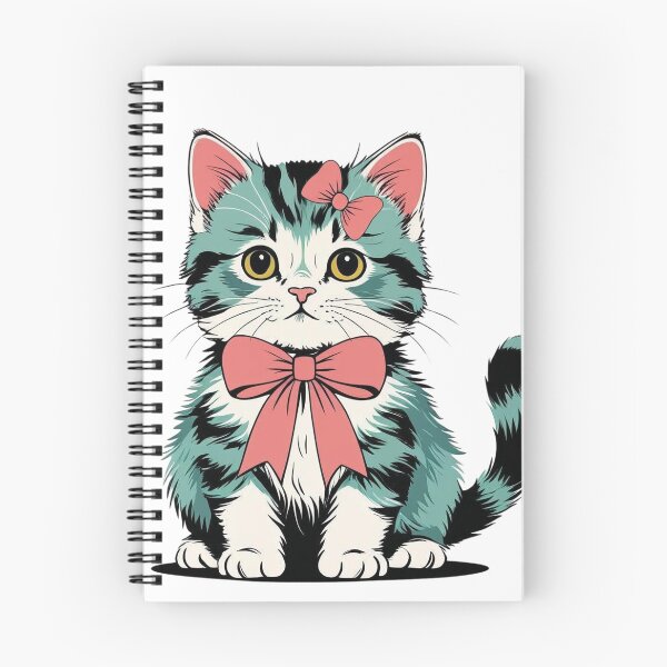 Item preview, Vintage Kitten Wearing Bow Stickers Design designed and sold by AKANKEDESIGN.