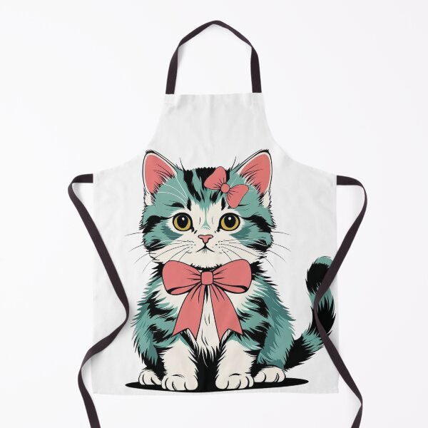 Item preview, Vintage Kitten Wearing Bow Stickers Design designed and sold by AKANKEDESIGN.
