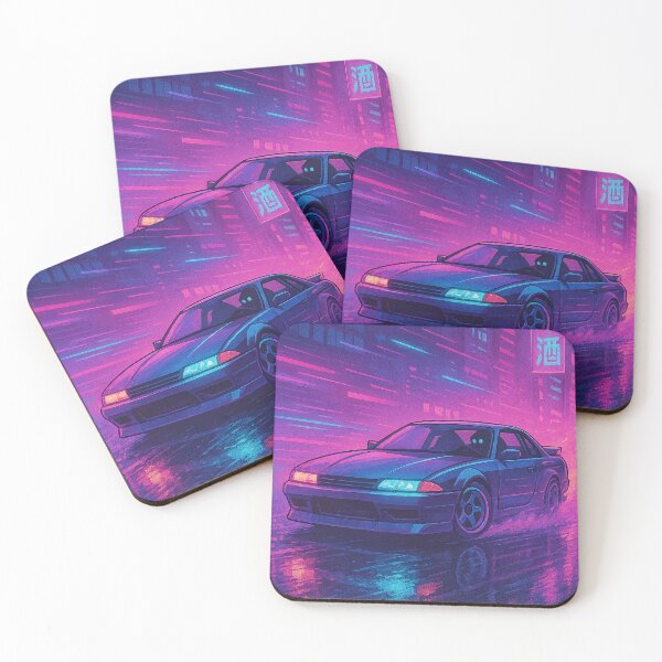 Item preview, Neon Drift – Vaporwave Anime Car Sliding Through Cyberpunk Streets – Neo Tokyo Nights designed and sold by Domci.