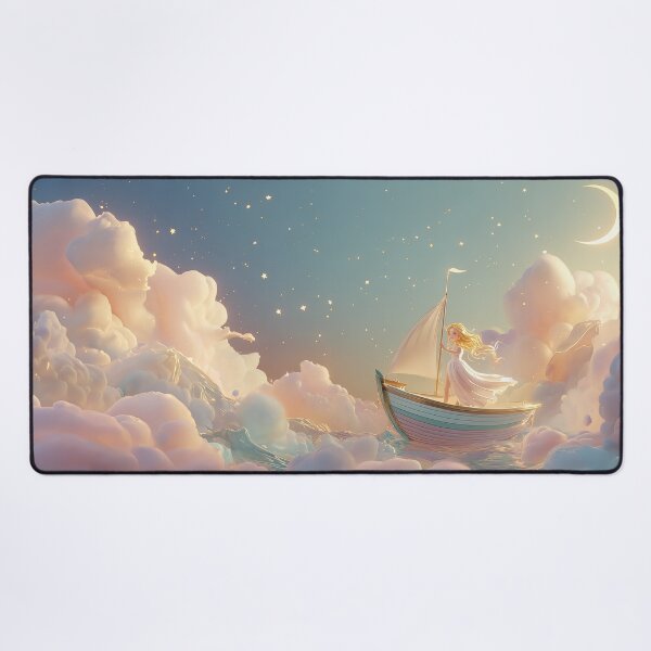 Item preview, Chibi Venus Sailing the Clouds – Fantasy Goddess Art designed and sold by GoldenChiArt.