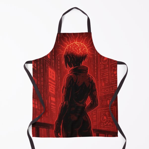 Item preview, Crimson Overload – Glitching Cyberpunk Character Under Neon Data Storm – Neo Tokyo Nights designed and sold by Domci.