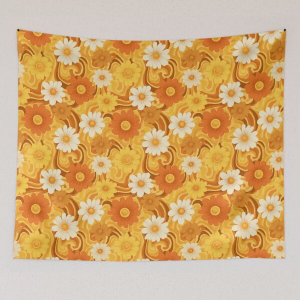 Item preview, Groovy Retro 70s Daisy Floral Pattern designed and sold by CleverboyDsgns.