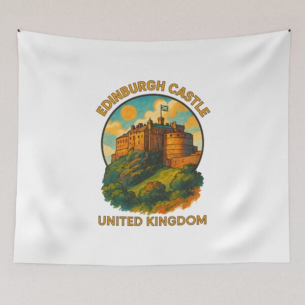 Item preview, Edinburgh Castle, Scotland - Historic Landmark Travel Art designed and sold by inkNext.