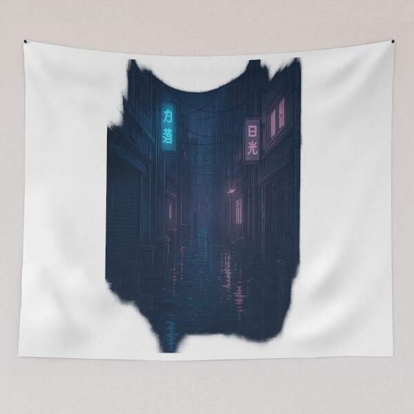 Item preview, Silent Alley – Rainy Cyberpunk Side Street with Neon Reflections – Neo Tokyo Nights designed and sold by Domci.