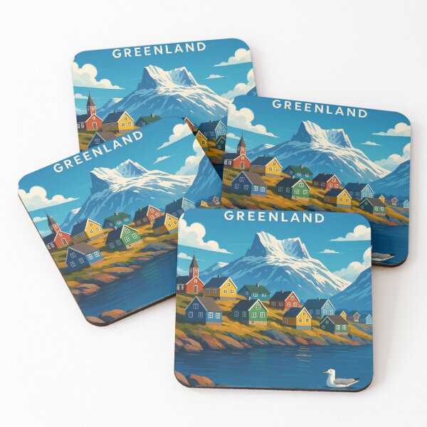 Item preview, Nuuk Greenland Colorful Houses and Arctic Fjord designed and sold by Aryabek.