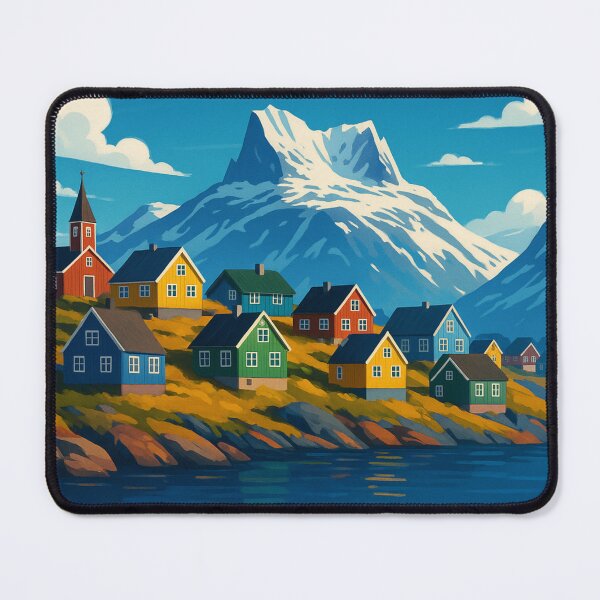 Item preview, Nuuk Greenland Colorful Houses and Arctic Fjord designed and sold by Aryabek.