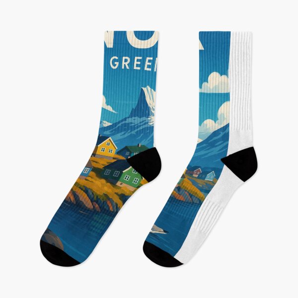 Item preview, Nuuk Greenland Colorful Houses and Arctic Fjord designed and sold by Aryabek.