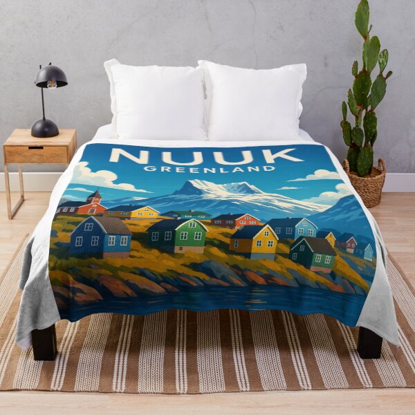 Item preview, Nuuk Greenland Colorful Houses and Arctic Fjord designed and sold by Aryabek.