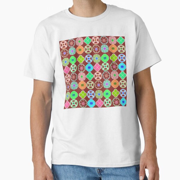 Item preview, Motif floral abstrait inspiré de l'art Madhubani - Vieille brique designed and sold by Svasti Arts and Designs.
