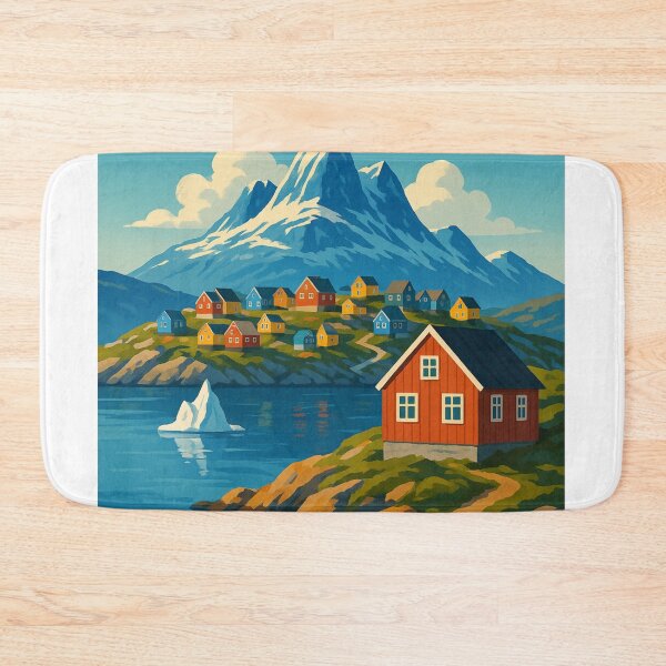Item preview, Nuuk Greenland Fjord and Mountain Landscape designed and sold by Aryabek.