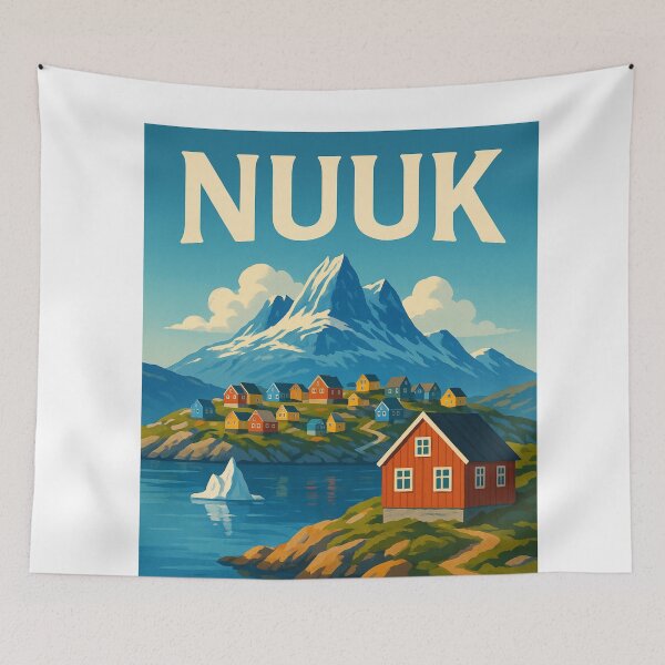 Item preview, Nuuk Greenland Fjord and Mountain Landscape designed and sold by Aryabek.