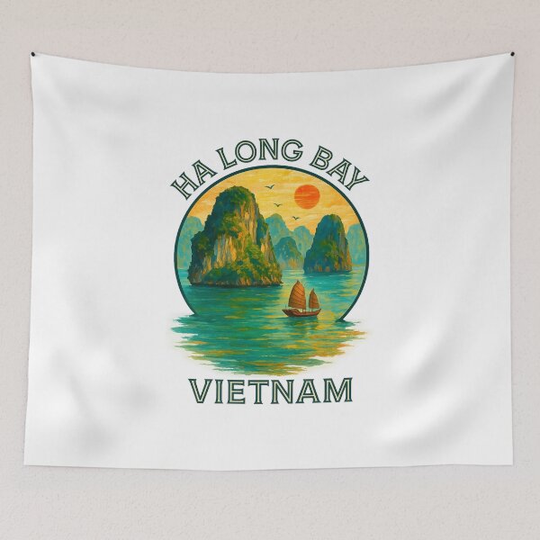 Item preview, Ha Long Bay Vietnam Travel Poster – Scenic Coastal Landscape Art designed and sold by inkNext.