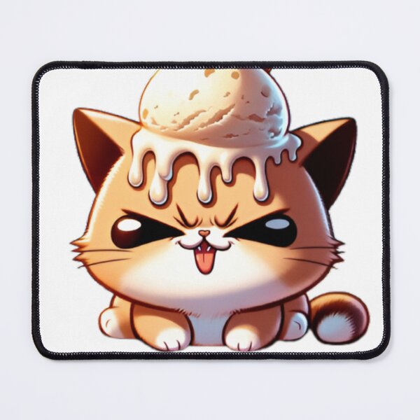 Item preview, Angry kitty with ice cream on its head 1 designed and sold by Verde-the-hero.