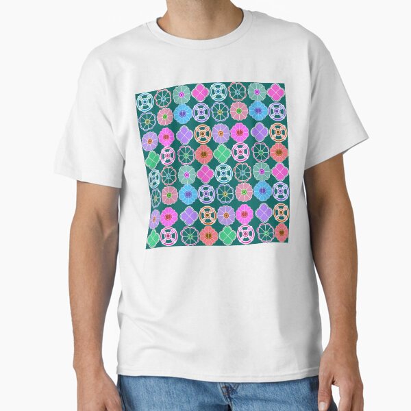 Item preview, Motif floral abstrait inspiré de l'art Madhubani - Vert sarcelle designed and sold by Svasti Arts and Designs.
