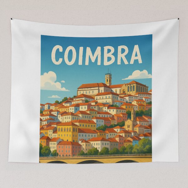 Item preview, Coimbra Portugal Hillside Cityscape and River designed and sold by Aryabek.