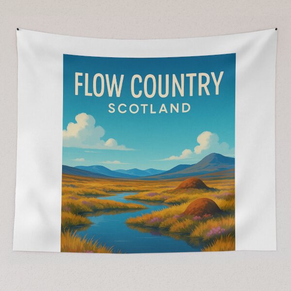 Item preview, Flow Country Scotland Peatland Stream and Mountains designed and sold by Aryabek.