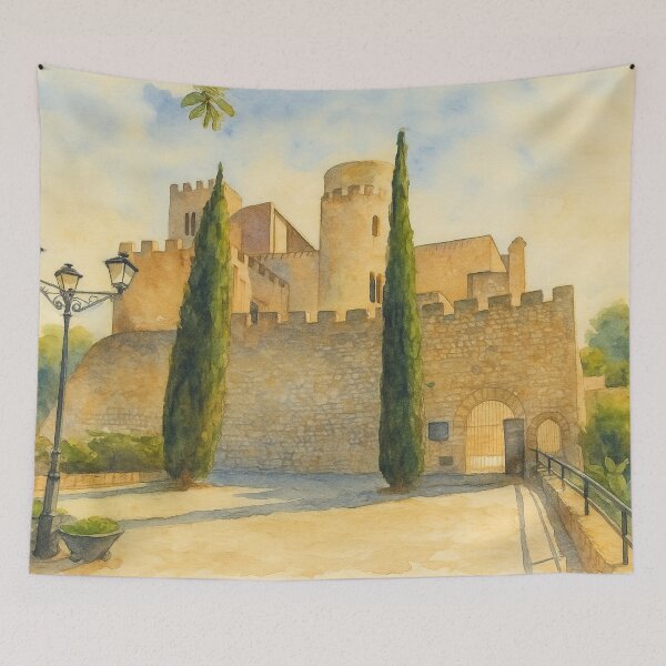 Item preview, Castellet Castle in watercolor designed and sold by Miradas del Mundo.