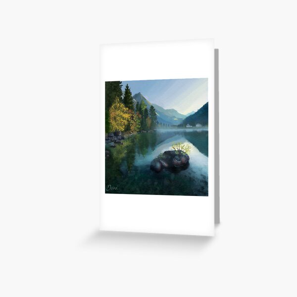 Item preview, Lago de montaña de aguas cristalinas designed and sold by Juniper's Art.