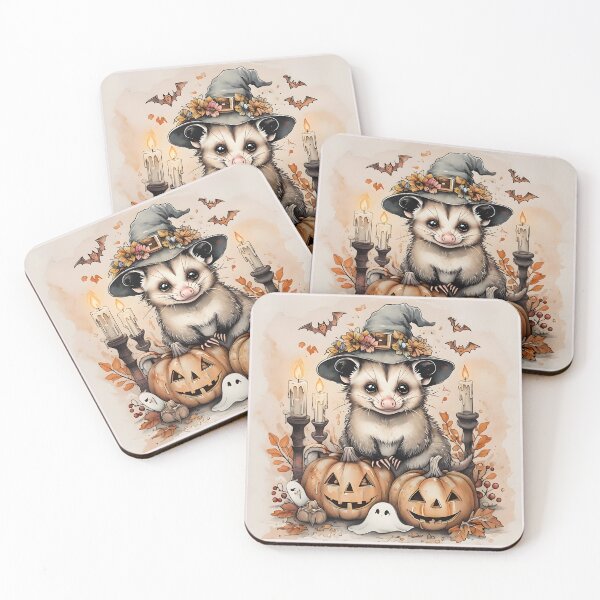 Item preview, Cute Witchy Possum Halloween – Cottagecore Animal Illustration designed and sold by -justb-.