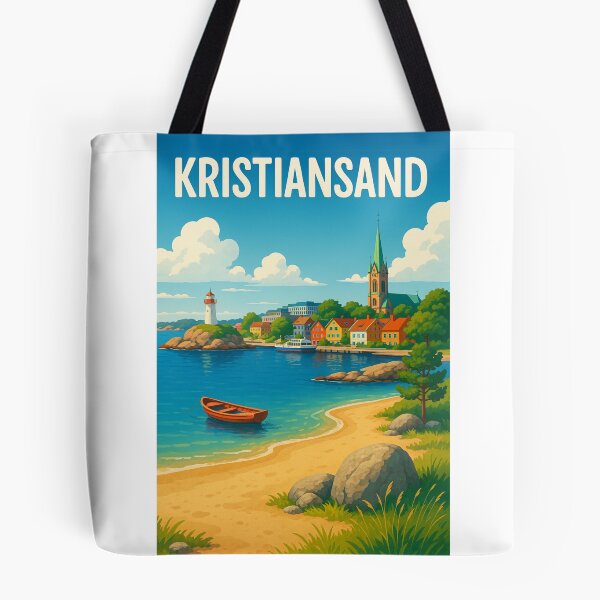 Item preview, Kristiansand Norway Lighthouse and Colorful Town designed and sold by Aryabek.