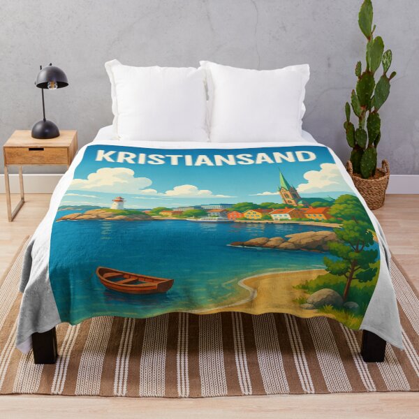 Item preview, Kristiansand Norway Lighthouse and Colorful Town designed and sold by Aryabek.