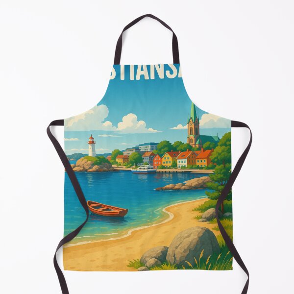 Item preview, Kristiansand Norway Lighthouse and Colorful Town designed and sold by Aryabek.