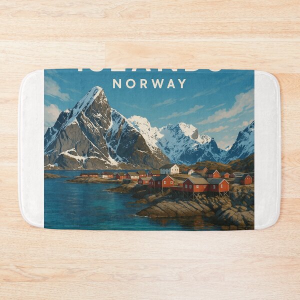 Item preview, Lofoten Islands Norway Coastal Peaks and Cabins designed and sold by Places On Earth.