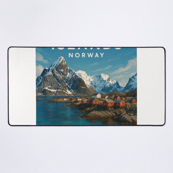 Item preview, Lofoten Islands Norway Coastal Peaks and Cabins designed and sold by Places On Earth.
