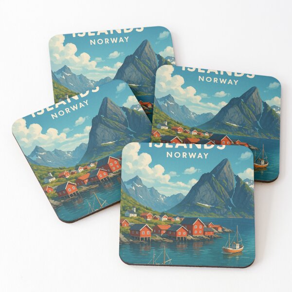 Item preview, Lofoten Islands Norway Fjord Village and Boats designed and sold by Places On Earth.