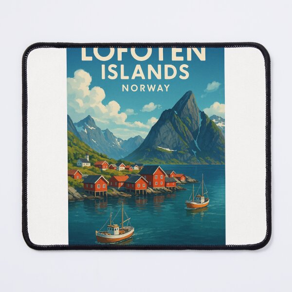 Item preview, Lofoten Islands Norway Fjord Village and Boats designed and sold by Places On Earth.