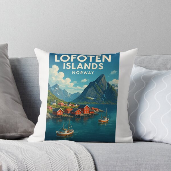Item preview, Lofoten Islands Norway Fjord Village and Boats designed and sold by Places On Earth.