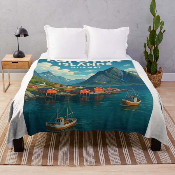 Item preview, Lofoten Islands Norway Fjord Village and Boats designed and sold by Places On Earth.