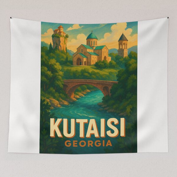 Item preview, Kutaisi Georgia Bagrati Cathedral and River designed and sold by Places On Earth.