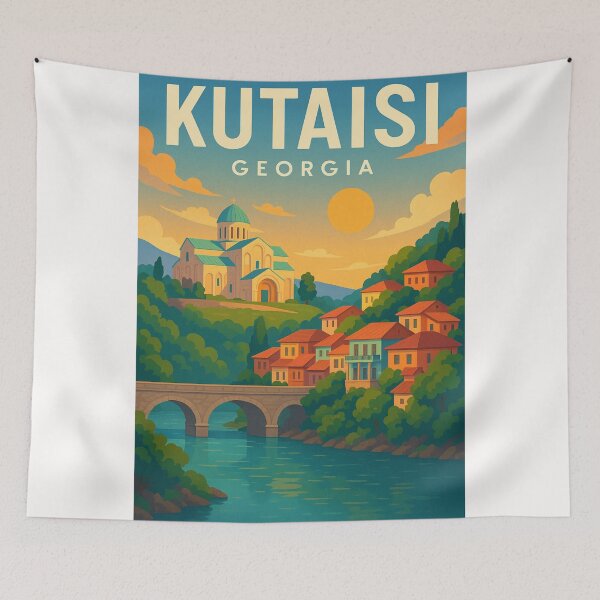 Item preview, Kutaisi Georgia Hillside Town and Bagrati Cathedral designed and sold by Places On Earth.