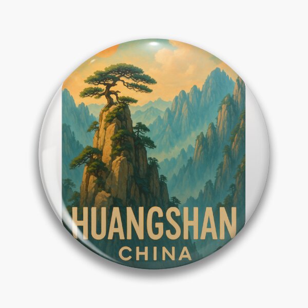 Item preview, Huangshan China Pine Peaks and Sunset designed and sold by Places On Earth.