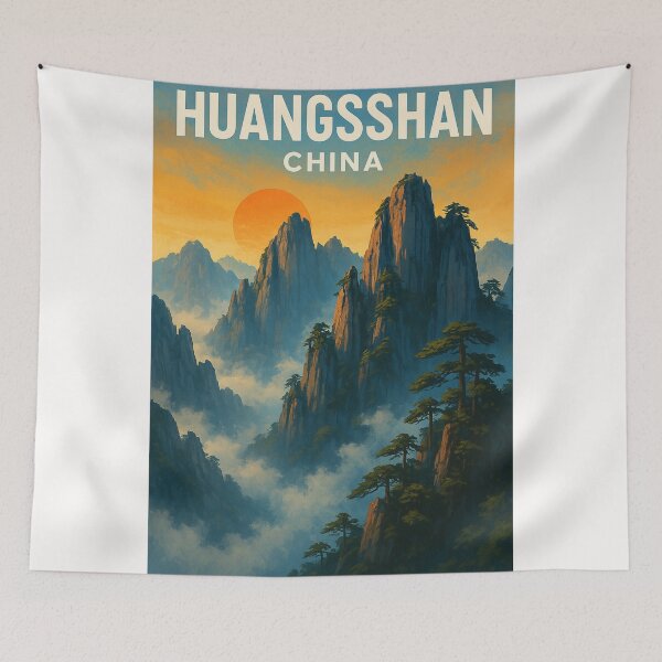 Item preview, Huangshan China Misty Mountains and Pines designed and sold by Places On Earth.