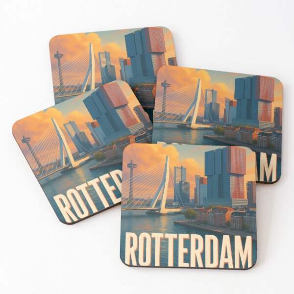 Item preview, Rotterdam Netherlands Sunset Over Skyline designed and sold by Places On Earth.