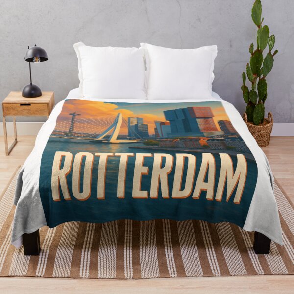 Item preview, Rotterdam Netherlands Sunset Over Skyline designed and sold by Places On Earth.